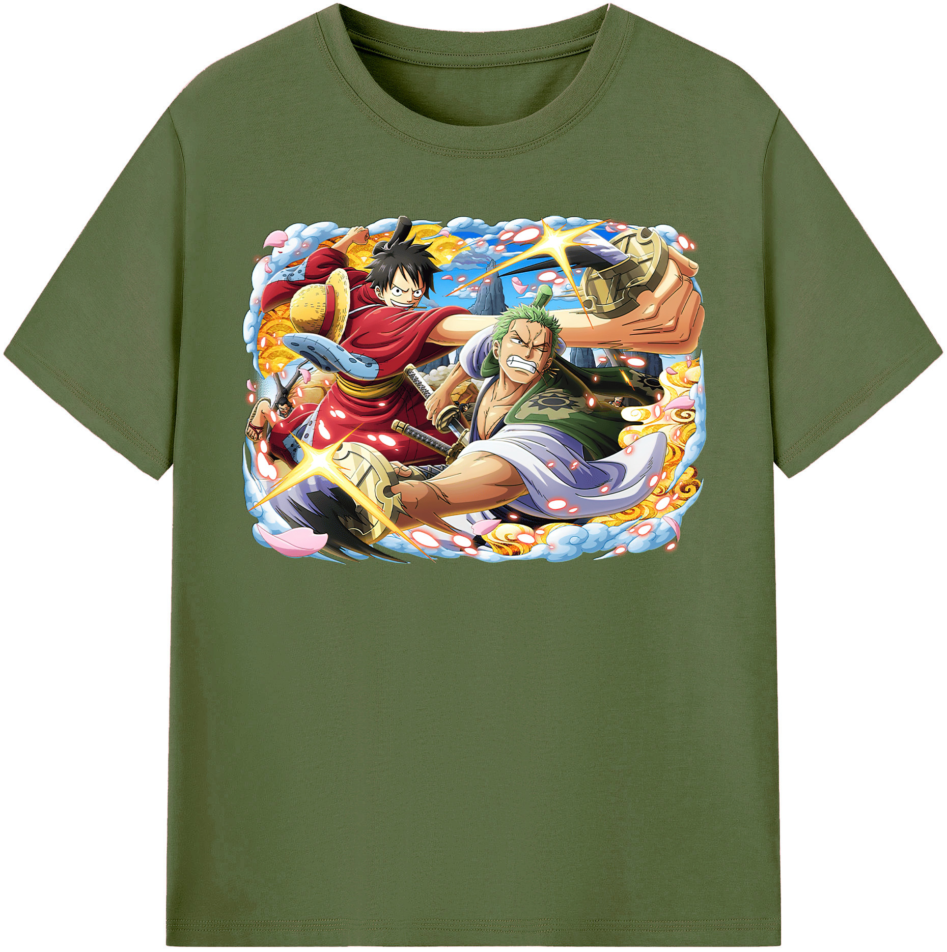 ワンピース モンキー・D・ルフィ ONE PIECE Monkey D. Luffy 綿100％半袖Tシャツ（フロントプリント）
